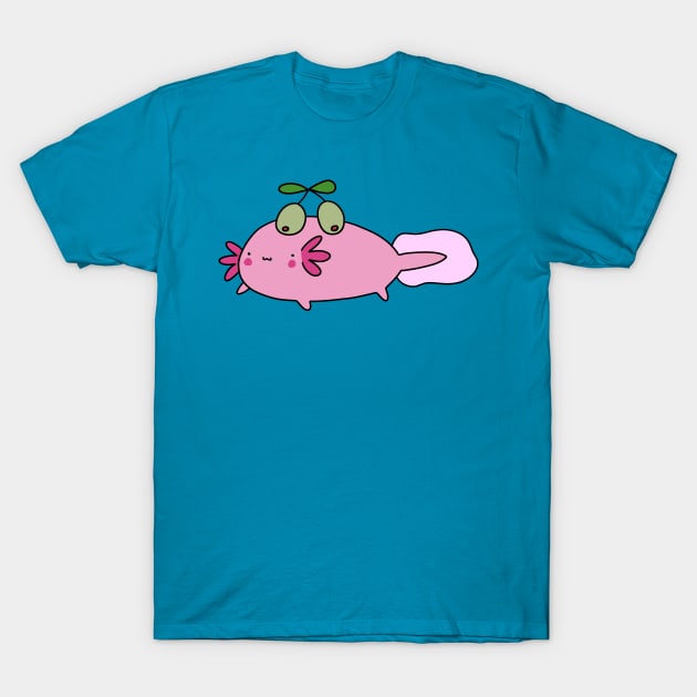 Olive Axolotl T-Shirt by saradaboru